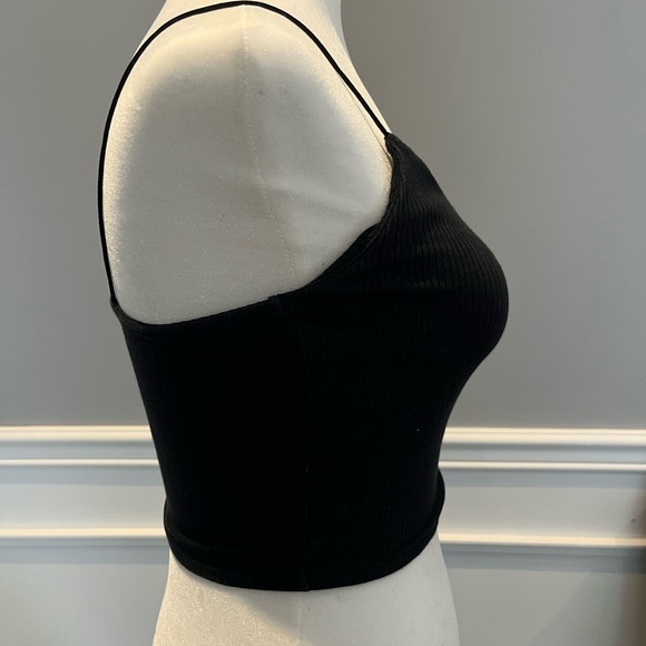 Garage tank top black size S think straps 57% cotton 38% rayon 5% spandex - Picture 3 of 6